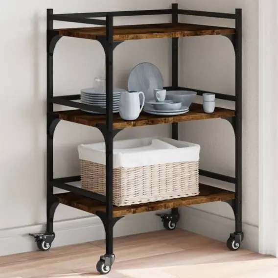 Kup online Wózek kuchenny, przydymiony dąb, 50x35x75,5 cm Lumarko! - Hurtownia wielobranżowa Lumarko