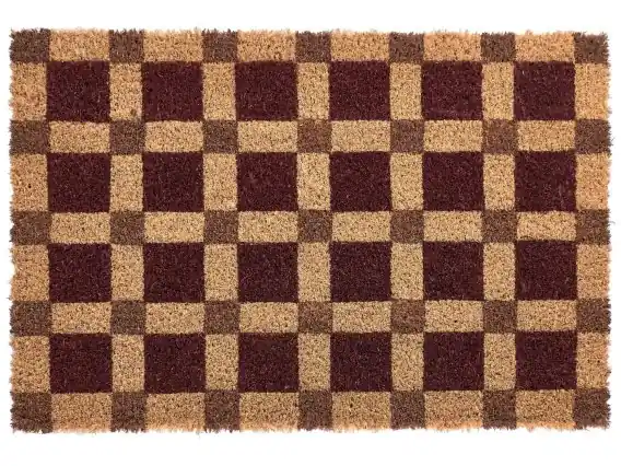 Oferta limitowana Wycieraczka VILLASIS Beżowy/ brązowy 60 x 90 cm Włókno kokosowe - Hurtownia wielobranżowa Lumarko