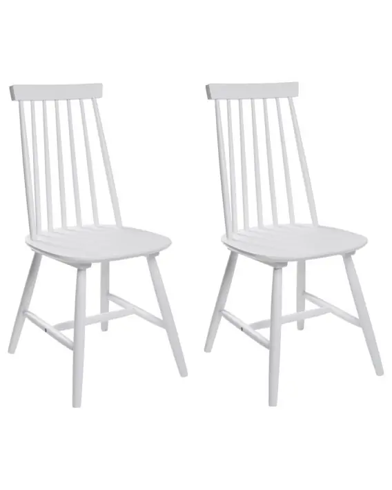 Oferta limitowana Zestaw 2 krzeseł do jadalni BURBANK Drewno Biały - Hurtownia wielobranżowa Lumarko