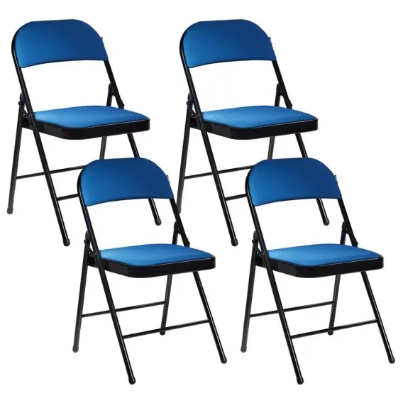 Oferta limitowana Zestaw 4 składanych krzeseł SPARKS Metal Niebieski/Czarny Lumarko