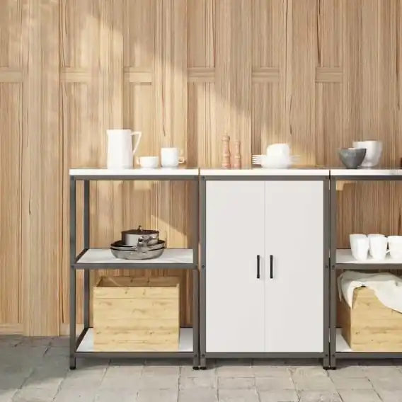 Zestaw do przechowywania w kuchni 2 pcs Biały 120 x 50 x 92 cm Lumarko! - Hurtownia wielobranżowa Lumarko Szybka wysyłka