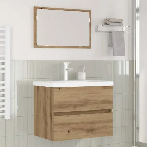 Promocja Zestaw mebli łazienkowych 3 pcs Czarny dąb 60 x 38.5 x 45 cm Lumarko! - Hurtownia wielobranżowa Lumarko