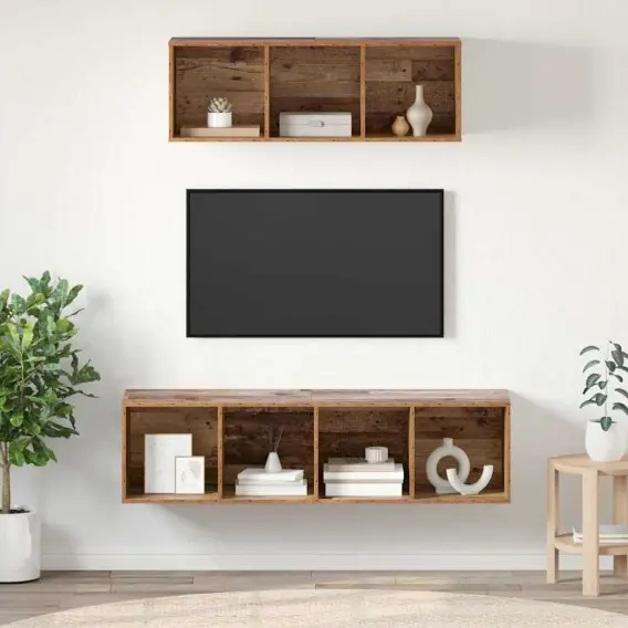 Zestaw szafek RTV 2 pcs Stare drewno 37 x 37 x 142.5 cm Lumarko! - Hurtownia wielobranżowa Lumarko Nie przegap