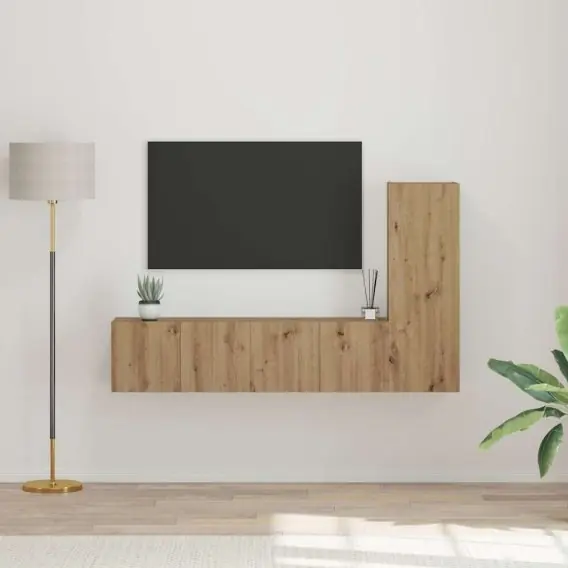 Zestaw szafek RTV 3 pcs dąb artisan 150.5 x 30 x 90 cm Lumarko! - Hurtownia wielobranżowa Lumarko Obniżka ceny