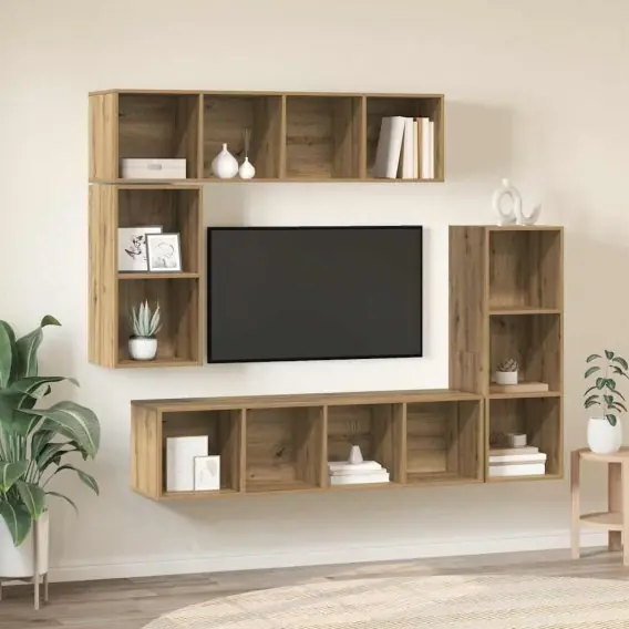 Zestaw szafek RTV 4 pcs dąb artisan 37 x 37 x 142.5 cm Lumarko! - Hurtownia wielobranżowa Lumarko Wyprzedaż