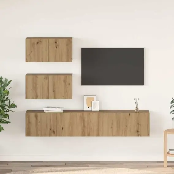 Zestaw szafek RTV 4 pcs dąb artisan 80 x 30 x 30 cm Lumarko! - Hurtownia wielobranżowa Lumarko Kup teraz
