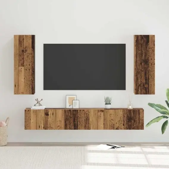 Zestaw szafek RTV 4 pcs Stare drewno 30.5 x 30 x 90 cm Lumarko! - Hurtownia wielobranżowa Lumarko Kup online