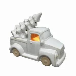 Figura ceramiczna auto 21,7x10,3xh15,5cm SANTA LILA biała Dekoracja Świąteczna Najlepsza cena