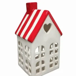 Domek ceramiczny lampion 8,8x8,5xh17,2cm HYTTE Świąteczna Dekoracja Szybka wysyłka