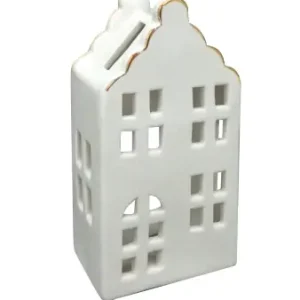 Domek ceramiczny lampion 7x5xh13,8cm HYTTE Świąteczna Dekoracja Wyprzedaż