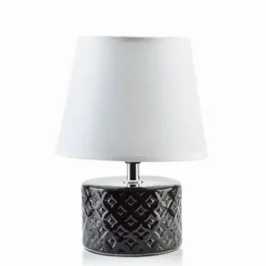 Lampa stołowa lampka nocna LETI 12x12xh24 cm czarno-biała Ostatnie sztuki