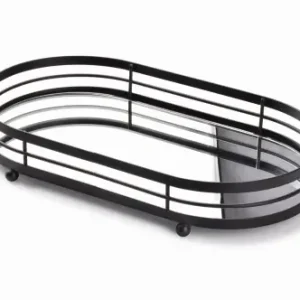 Tylko dziś Podstawka taca CEDRIC 33x18,5xh5,5cm czarna z lustrem