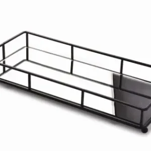 Super okazja Podstawka taca CEDRIC 36X16xh5cm czarna z lustrem