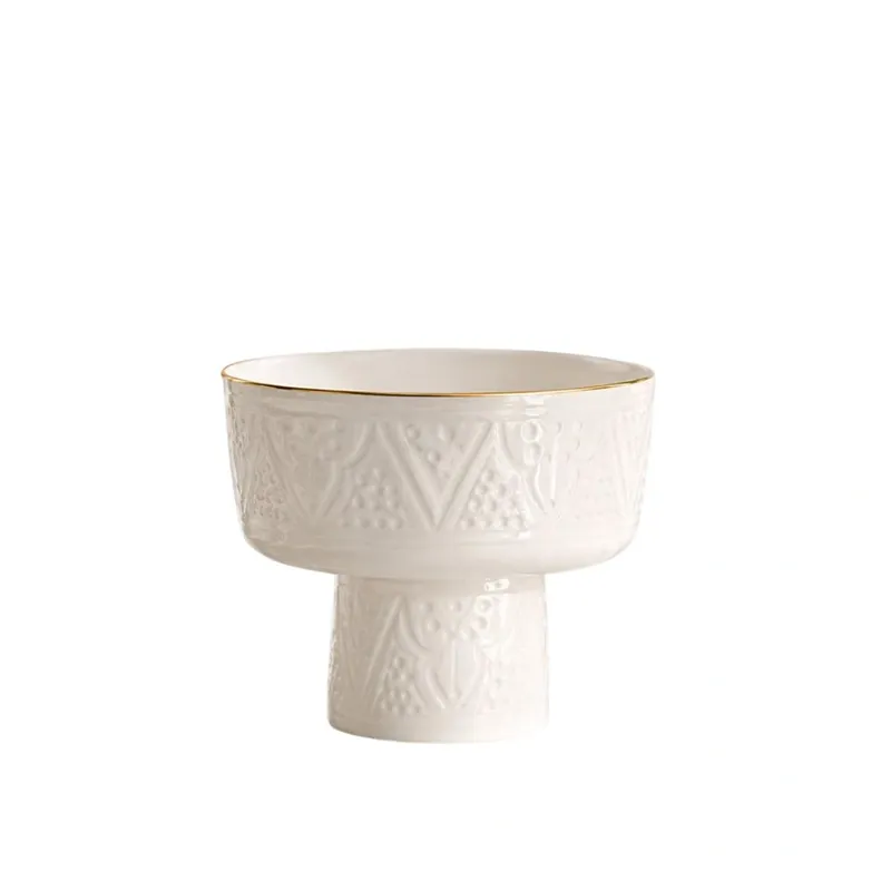 Obniżka ceny Salaterka na nóżce mała 10cm x 12,5 cm Empreinte White Gołd