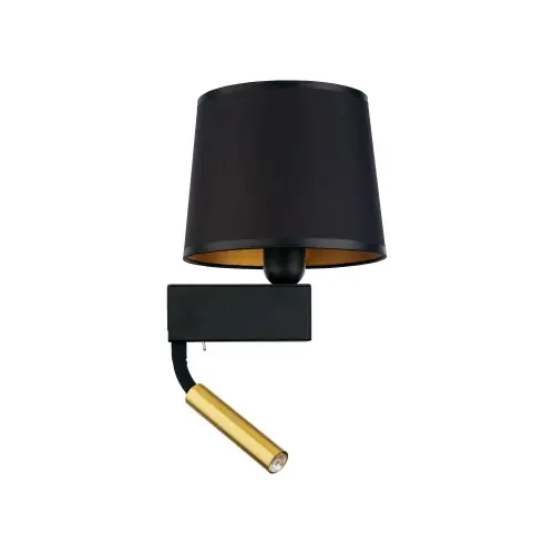 Tani Lampa ścienna Kinkiet z włącznikiem 40W, 1x10W only LED Czarno-Złota NOWODVORSKI