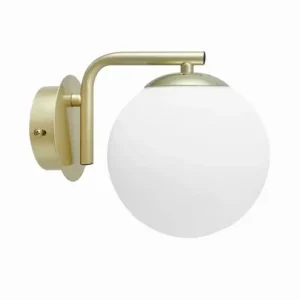AMADEO Lampa Kinkiet Mosiężny 1x40W E14 Klosz Biały Bezpieczna płatność