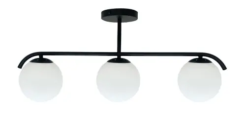 Promocja AMADEO Lampa Sufitowa Czarny 3x40W E14 Klosz Biały