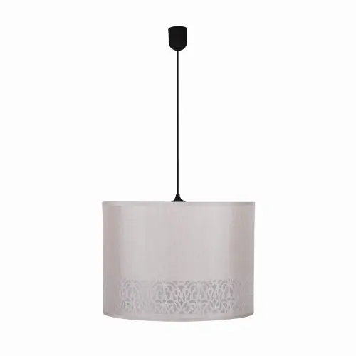 ARABESCA Lampa Wisząca Czarny 33x33x24 1x60W E27 Abażur Kremowy Niska cena