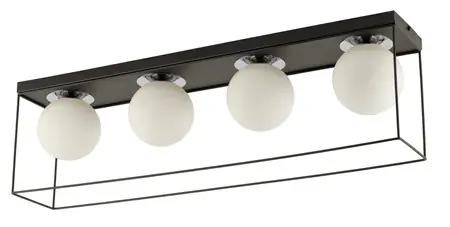 AROMA 4 Plafon czarny/srebrny stal lakierowana, nikiel Sigma lighting Najlepsza cena
