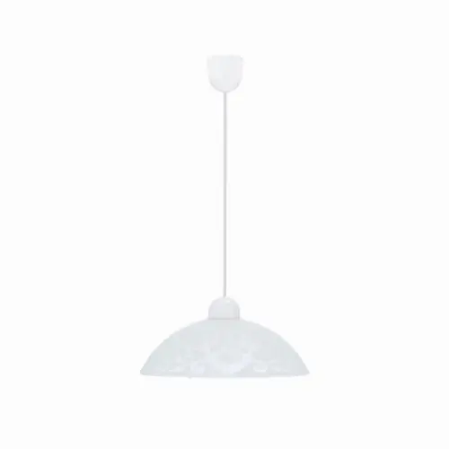 BRONTE Lampa Wisząca 1x60W E27 Klosz Biały Z Wzorem Zniżka