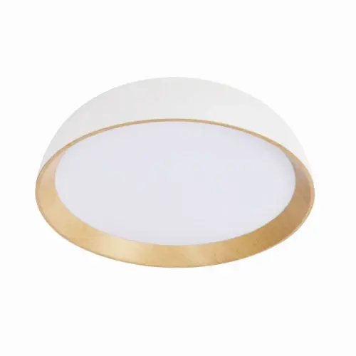 CALABRIA Lampa Sufitowa Plafon Biało Drewniany 24W LED 40x32 Cm Klosz Biały Super okazja