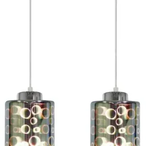 Ograniczona ilość Candellux NOCTURNO Lampa Wisząca 2x40W E27 Chromowy