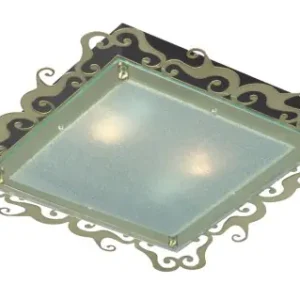 CASABLANCA Plafon 2x60W E27 38 Cm Patyna Kwadrat Obniżka ceny