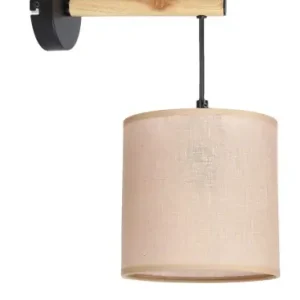 Nie przegap COMBI Lampa Kinkiet Czarny 1x60W E27 Abażur Beżowy