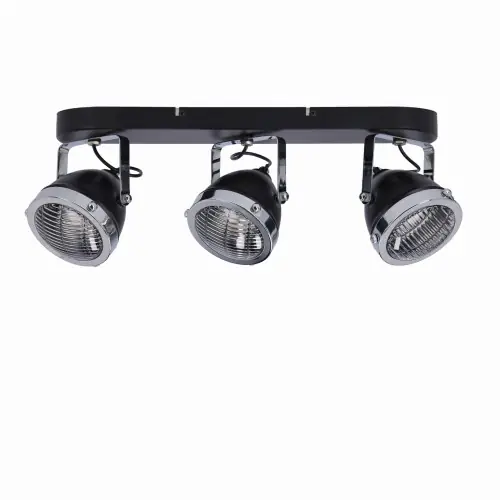 CRAZY Lampa Sufitowa Listwa Czarny 3x15W GU10 Klosz Bezbarwny Bezpieczna płatność