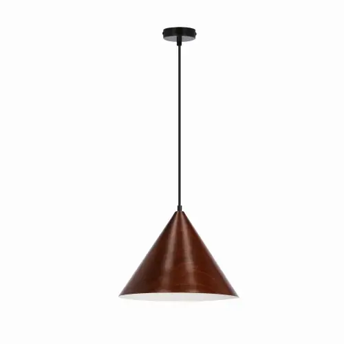 DUNCA Lampa Wisząca 32 Czarny 1x40 E27 Klosz Ciemny Orzechowy Obniżka ceny