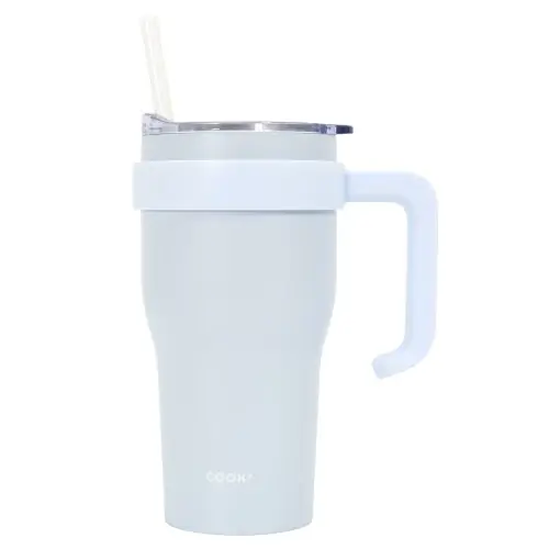 Fernity Kubek termiczny z uchwytem i słomką Miami 600ml biały Super okazja