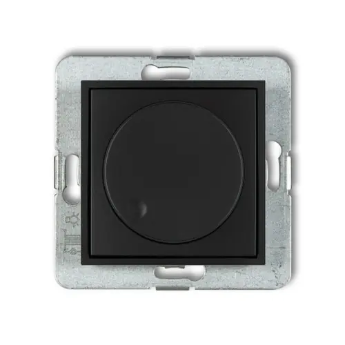 Bestseller Mechanizm elektronicznego regulatora oświetlenia przyciskowo-obrotowego do lamp LED Karlik ICON czarny mat 12IRO-2