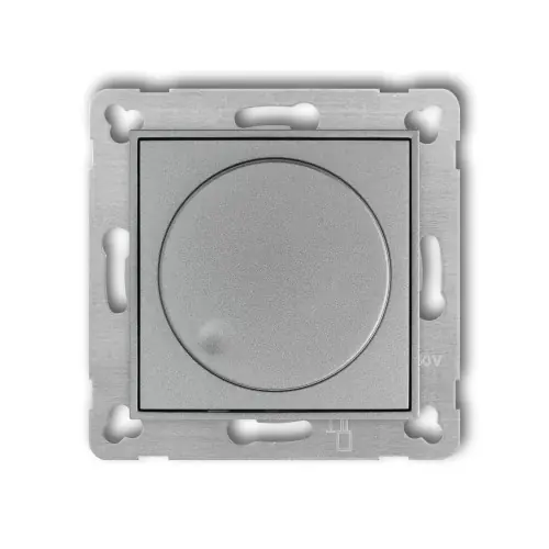 Mechanizm elektronicznego regulatora oświetlenia przyciskowo-obrotowego do współpracy z zasilaczami sterowanymi napięciem 1–10 V Karlik ICON srebrny metalik 7IRO-3 Oferta czasowa