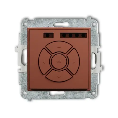 Mechanizm elektronicznego sterownika roletowego (przycisk centralny/dodatkowy) Karlik ICON terakota 63ISR-6 Ostatnie sztuki