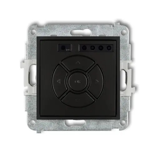 Bestseller Mechanizm elektronicznego sterownika roletowego (przycisk centralny/dodatkowy) Karlik MINI czarny mat 12MSR-6