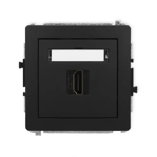 Mechanizm gniazda pojedynczego HDMI 2.0, 4K Karlik DECO czarny mat 12DHDMI-3 Do wyczerpania zapasów