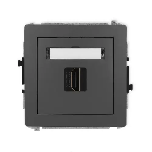 Mechanizm gniazda pojedynczego HDMI 2.0, 4K Karlik DECO grafitowy mat 28DHDMI-3 Hit cenowy