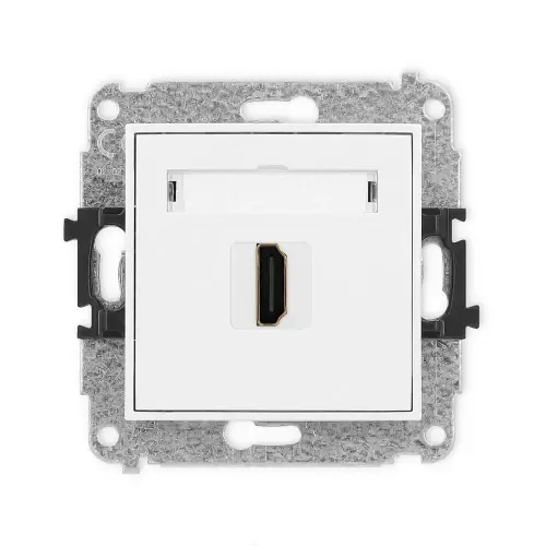 Premium Mechanizm gniazda pojedynczego HDMI 2.0, 4K Karlik ICON biały mat 25IHDMI-3