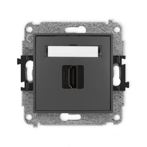 Mechanizm gniazda pojedynczego HDMI 2.0, 4K Karlik MINI grafitowy mat 28MHDMI-3 Szybka wysyłka