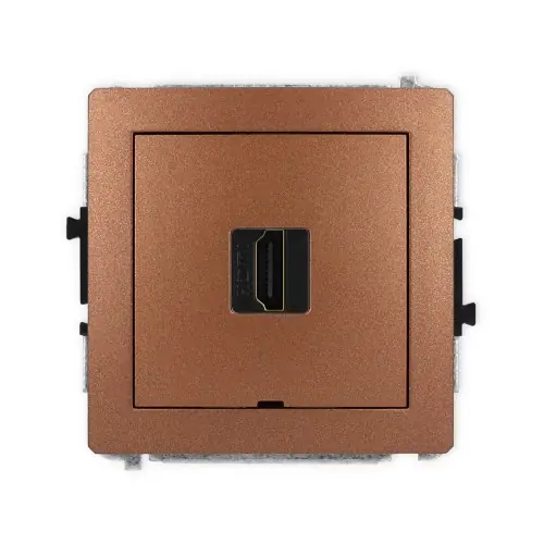Tylko do końca tygodnia Mechanizm gniazda pojedynczego HDMI 2.0, 4K, bez pola opisowego Karlik DECO brązowy metalik 9DHDMIBO-3