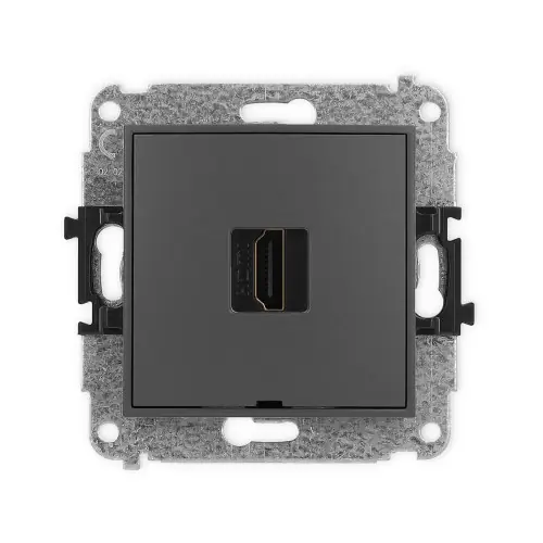 Mechanizm gniazda pojedynczego HDMI 2.0, 4K, bez pola opisowego Karlik ICON grafitowy mat 28IHDMIBO-3 Niska cena