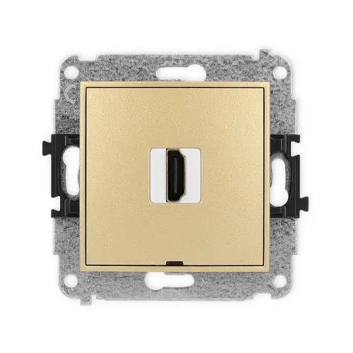 Mechanizm gniazda pojedynczego HDMI 2.0, 4K, bez pola opisowego Karlik ICON złoty 29IHDMIBO-3 Super okazja