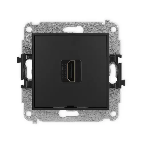 Oferta czasowa Mechanizm gniazda pojedynczego HDMI 2.0, 4K, bez pola opisowego Karlik MINI czarny mat 12MHDMIBO-3