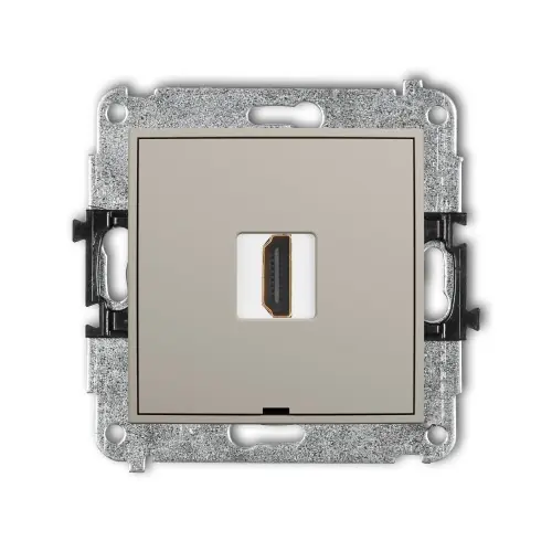 Mechanizm gniazda pojedynczego HDMI 2.0, 4K, bez pola opisowego Karlik MINI taupe 60MHDMIBO-3 Łatwy zwrot