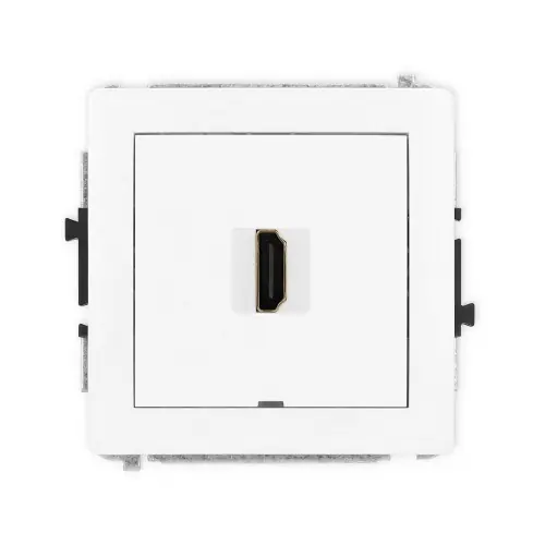 Do wyczerpania zapasów Mechanizm gniazda pojedynczego HDMI 2.1, 8K, bez pola opisowego Karlik DECO biały mat 25DHDMIBO-5