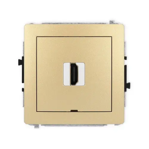 Mechanizm gniazda pojedynczego HDMI 2.1, 8K, bez pola opisowego Karlik DECO złoty 29DHDMIBO-5 Kup teraz