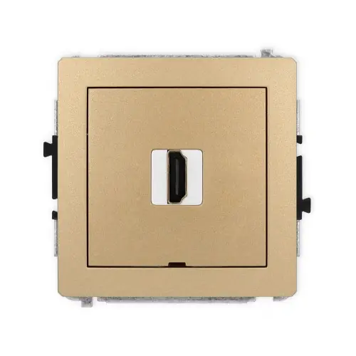 Zamów dziś Mechanizm gniazda pojedynczego HDMI 2.1, 8K, bez pola opisowego Karlik DECO złoty metalik 8DHDMIBO-5