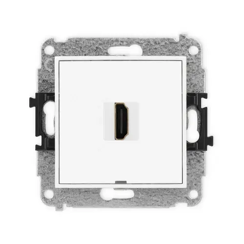 Tylko do końca tygodnia Mechanizm gniazda pojedynczego HDMI 2.1, 8K, bez pola opisowego Karlik ICON biały mat 25IHDMIBO-5