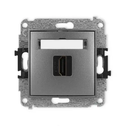 Mechanizm gniazda pojedynczego HDMI 2.1, 8K Karlik ICON grafitowy 11IHDMI-5 Łatwy zwrot