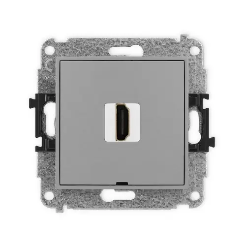 Mechanizm gniazda pojedynczego HDMI 2.1, 8K, bez pola opisowego Karlik MINI szary mat 27MHDMIBO-5 Nowy